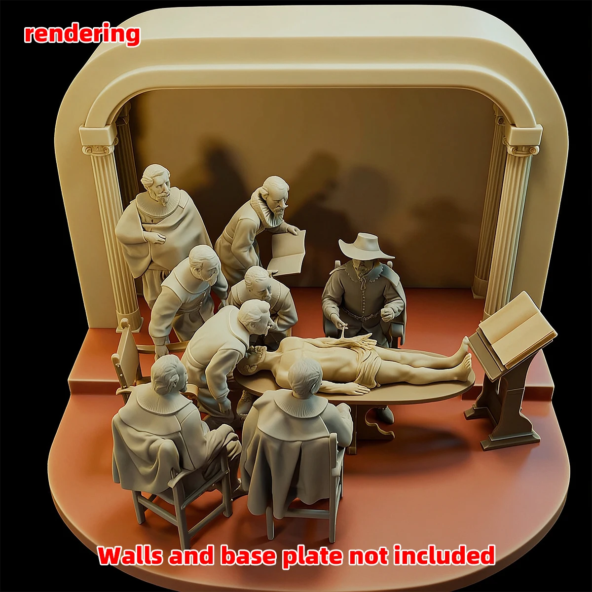 1/35 1/43 1/48 1/64 1/72 1/87 Modellbausatz 3D-Harz-Miniatur-Soldatenfiguren Diorama Unbemalt Niederländische Anatomie-Stunde DIY – Detail 17