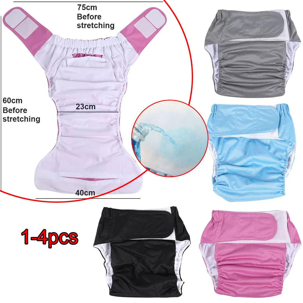 1/4pcs Reusable Adult Diapers, Large Size, Washable Cloth Diaper for Patients, Elderly Men and Women, Incontinence Pants