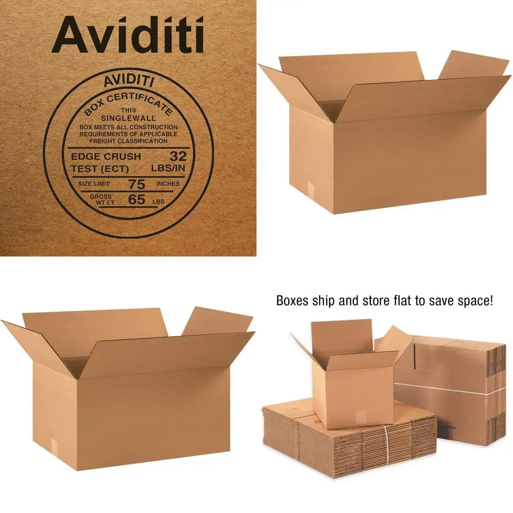 

Medium 20-Pack Corrugated Cardboard Boxes for Moving, Mailing, Packing, and Storage (22x14x10 inches)