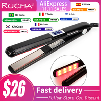 Hair Flat Irons Ultrasonic Infrared Cold Hair Care Iron Keratin Treatment for Frizzy Hair Recovers the Damaged Hair Straightener