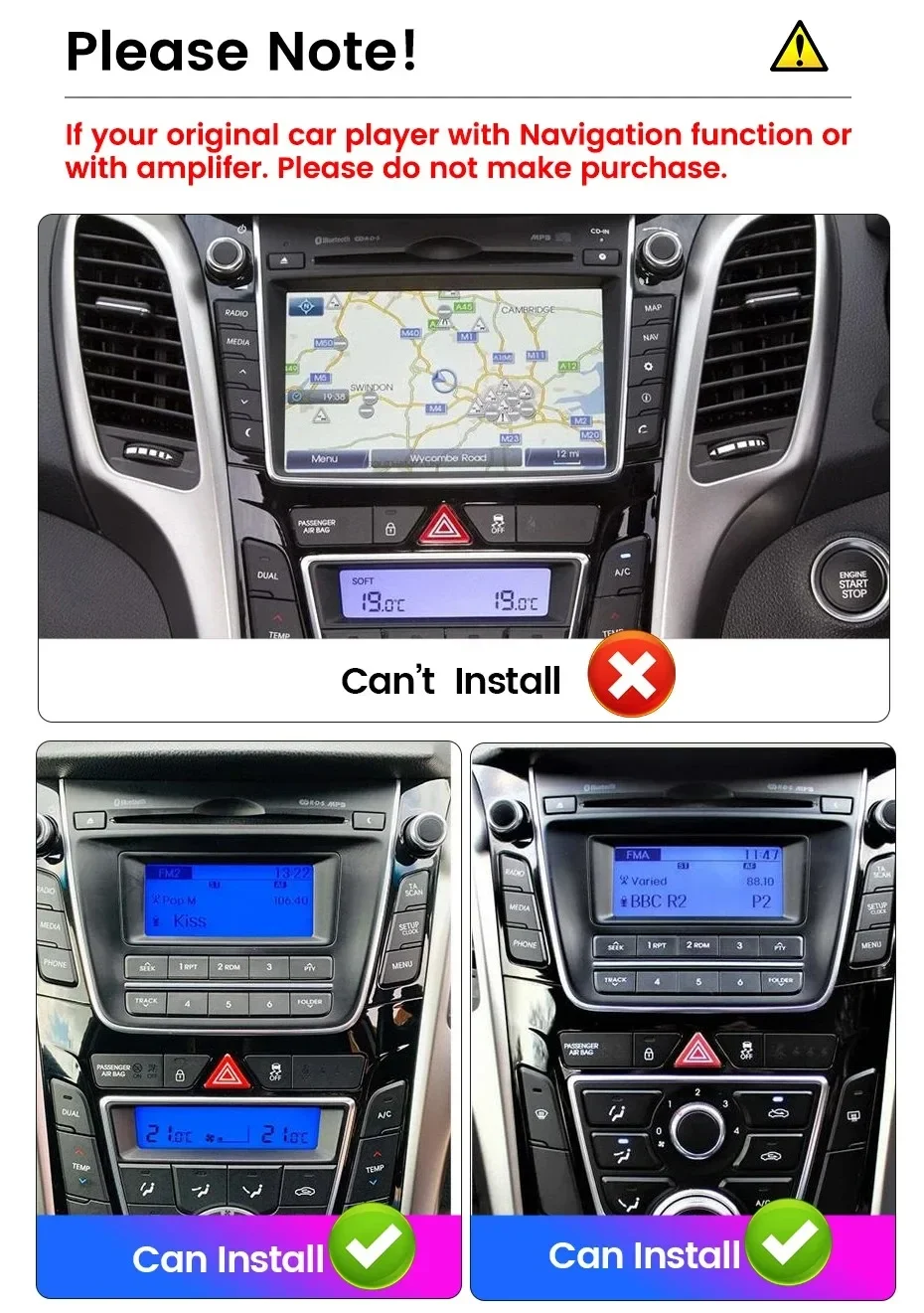 For Hyundai I30 Elantra GT 2011 - 2017 Car Radio Android Multimedia Video Player Navigation GPS Carplay Touch Screen Auto Stereo