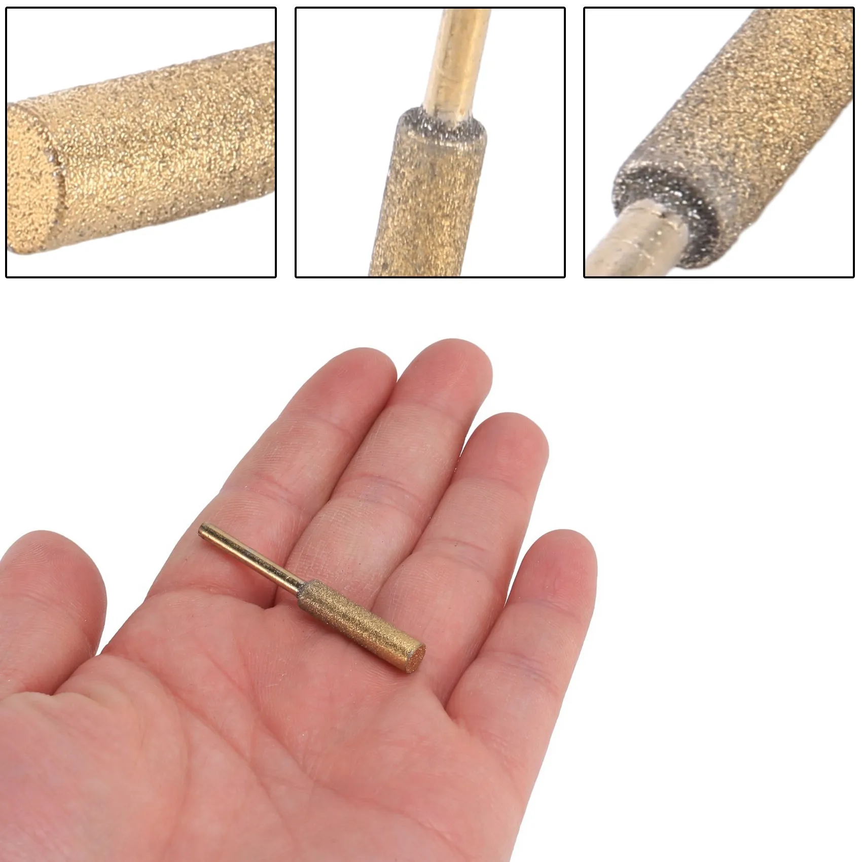 

HOT-18Pcs High Hardness Diamond Chainsaw Sharpener- Titanium Plated Burr Stone File,Diamond Sharpening Wheels Chainsaw File