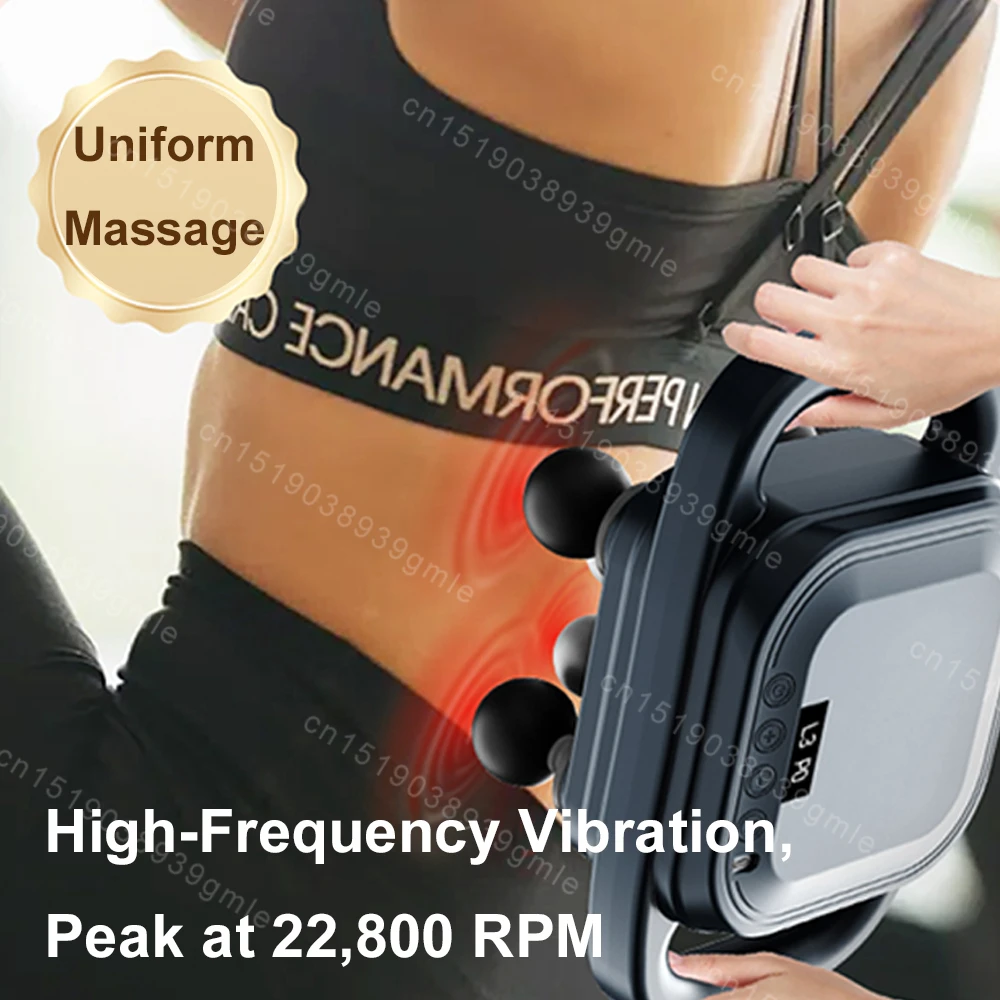 Electric Fascia Gun Back Waist Massage High Frequency Body Shoulder Massager 8 Heads Muscle Massager Gun Relieve Muscle Soreness