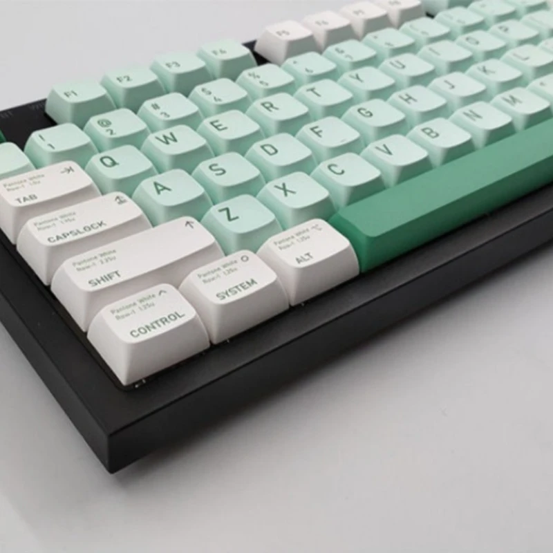 Teclas pbt de 136 teclas, altura xda, floresta perdida, adequadas para teclado mecânico, teclas personalizadas verdes