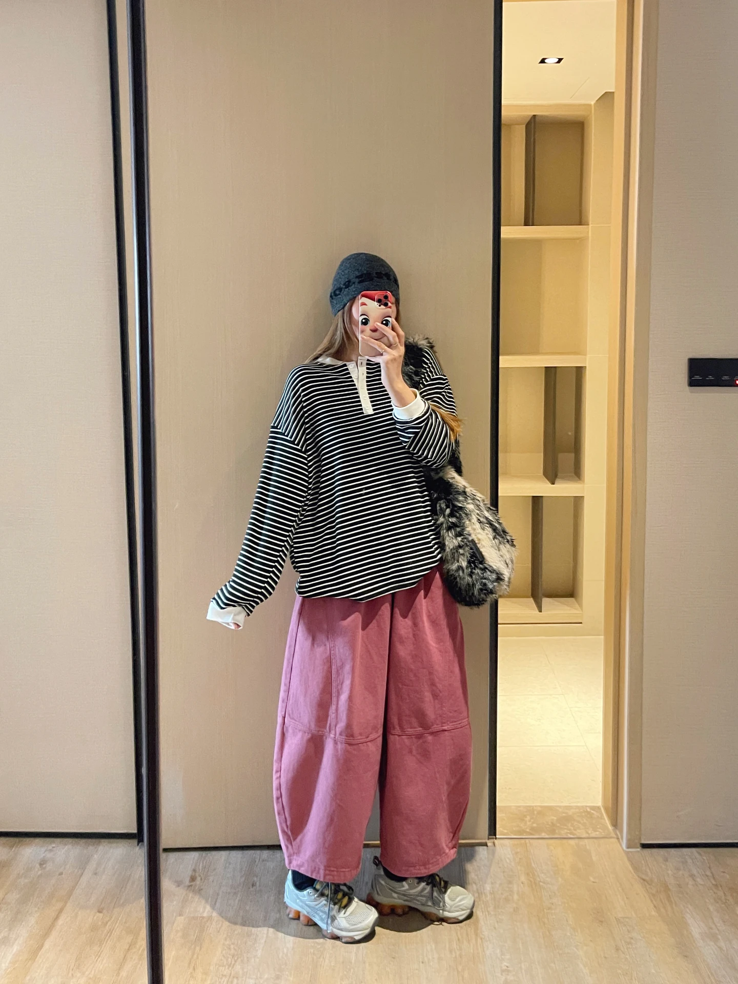 

KOGIRL Свободная футболка Long Sve Корейский повседневный удобный круглый топ в полоску с открытыми пуговицами для женщин