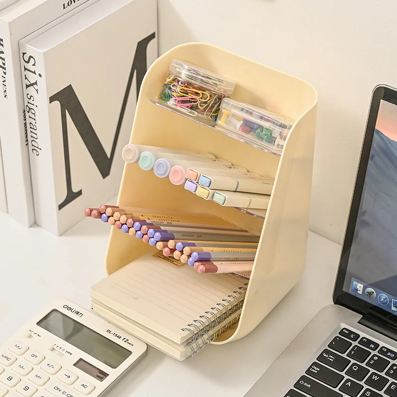 Desktop Transparent Storage Box Finishing Box Skin Care Products Pen Holder Vanity Cas Rack Cylinder