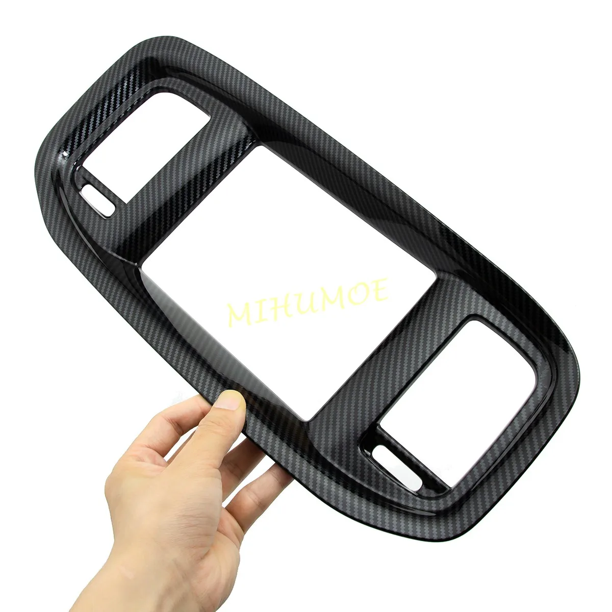 مركز التحكم الأوسط تنفيس الهواء يغطي ل 2015-2023 دودج شاحن الملحقات ألياف الكربون الداخلية ملصق LHD #4