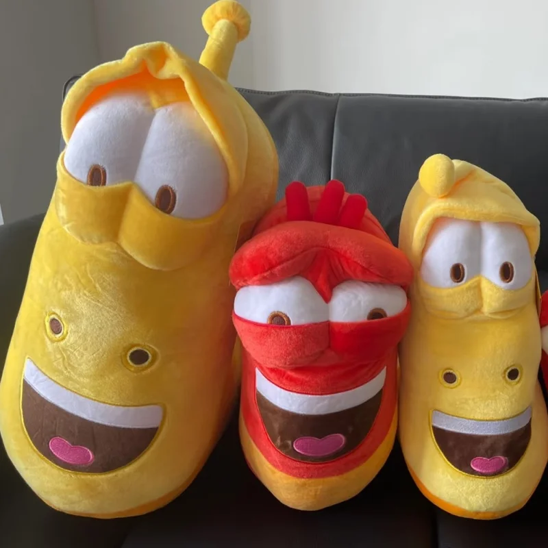 漫画面白いハッピーワームかわいい縞模様の動物赤黄色ぬいぐるみぬいぐるみクリスマスのお祝い誕生日プレゼント装飾ギフト