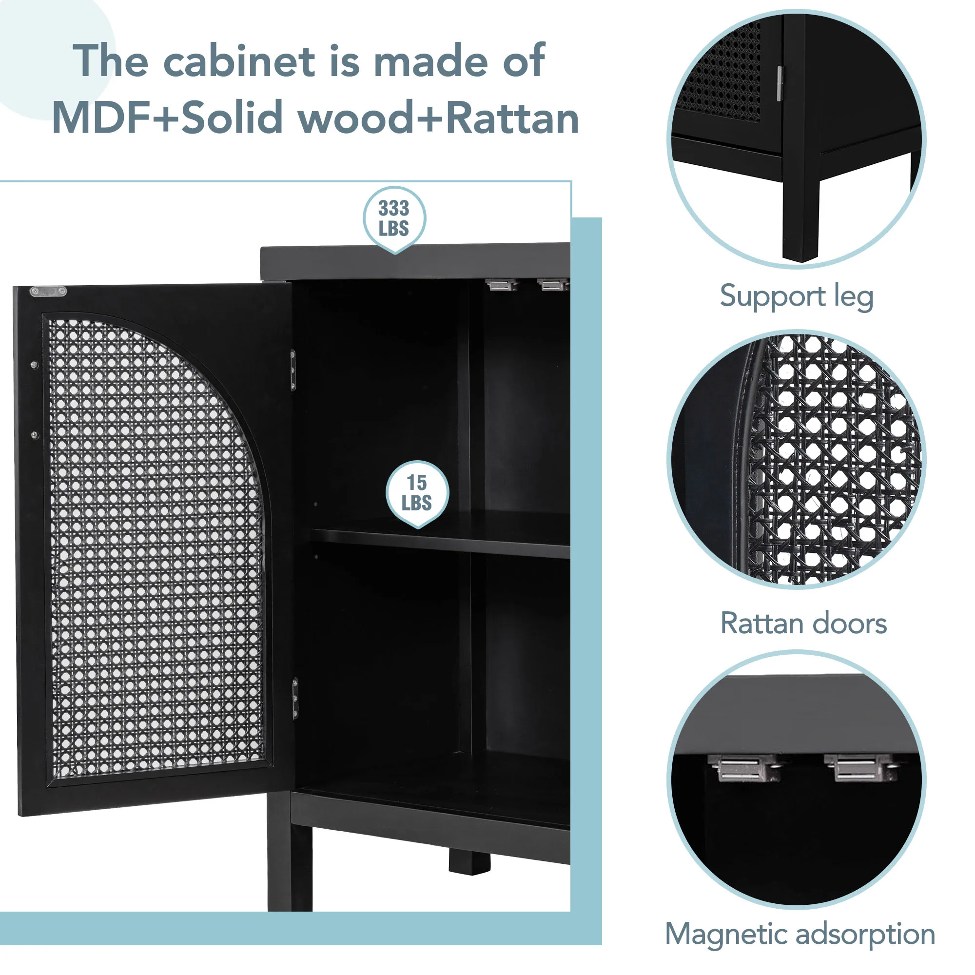 5脚の無料のお土産キャビネット、大きな収納スペース、リビングルーム、エントリー用のモダンな収納キャビネット