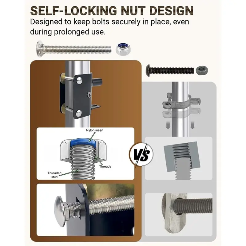A93Z Self-Locking Nut Heavy-Duty 2 Way Farm Gate-Latch, For Horse Corrals, Farms Pastures, Ranches Fencing Gate-Latch