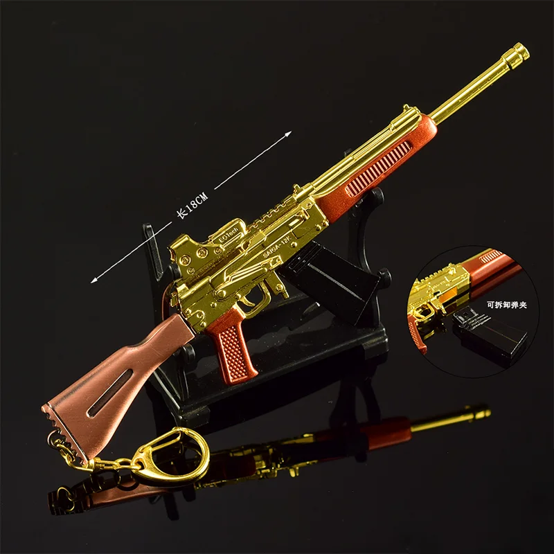 

18 см Delta Force игровая периферия металлический ремесленный орнамент модель S12K Gold Edition игрушечный пистолет брелок кулон брелок в стиле милитари