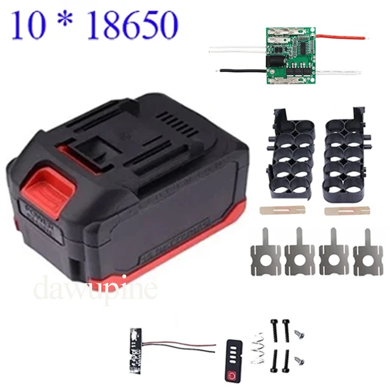 Power Tool Accessories 10X18650 Plastic Battery Case Storage Box Shell PCBA Charging Board For Makita 18V Hongsong 21V Machines