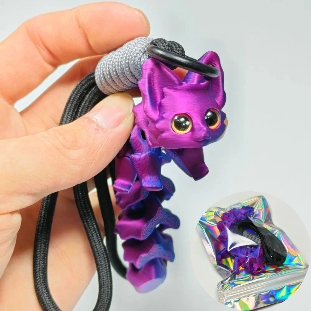 

3D Printed Fox Pendant Colorful Realistic Animals Toy Joints Can Move Freely Fox Model Offices Desktop Decorations Figurines