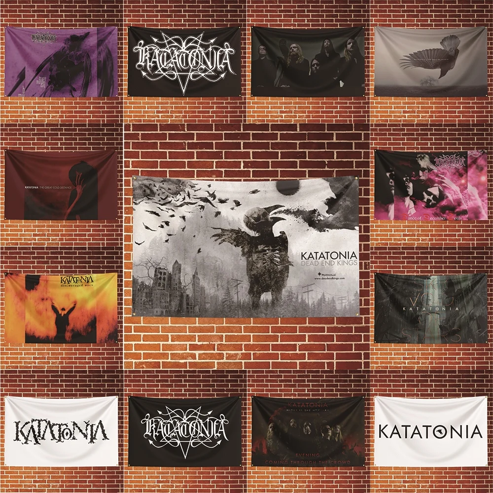 Katatonia Music Flag Banner For Fan Cave Watch Party Tailgate Gathering Indoor Outdoor Backyard Home Festival Ornament Supply