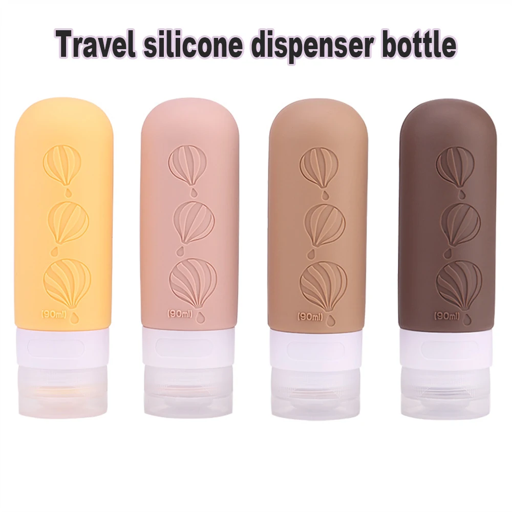 4pcs Soft Silicone Travel Bottle Squeeze Cosmetic Lotion Dispenser Bottle Shampoo Shower Gel Empty Jar Travel Storage Bottle