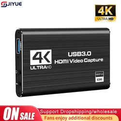 4k 1080p 60fps Hd Video Capture Card HdTV Camera Recording Box - Compatible With Usb 3.0pc Live Streaming Grabber Recorder