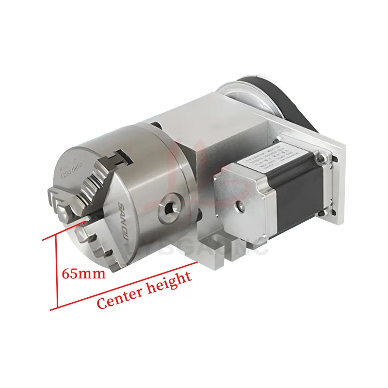 Rotary A-Axis K5M-6-100 CNC Indexing Head 3 Jaws 4 Jaws Chuck 100mm Speed Reduction Ratio 6:1 for CNC Milling Machine Use