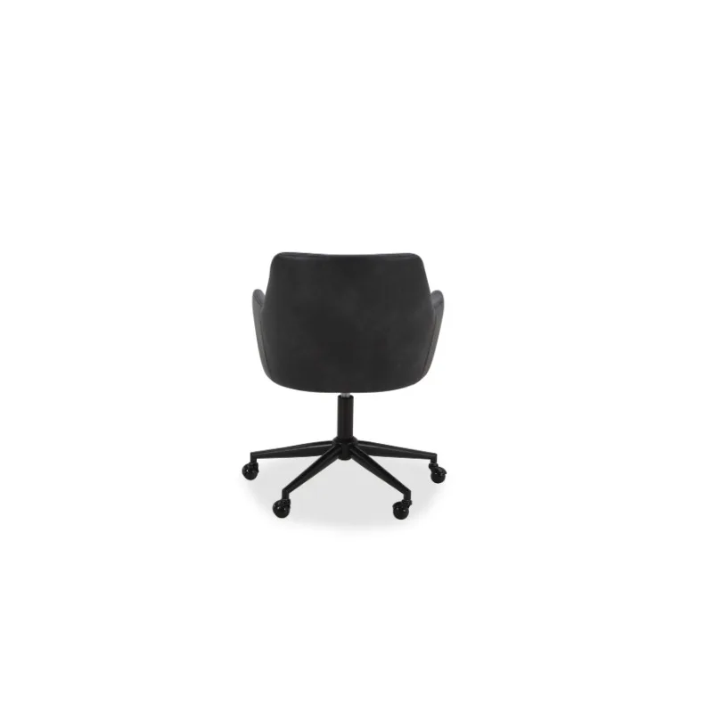 Greyson Office Chair, Black，High density foam， webbed seat suspension，Solid wood 25.20 x 23.82 x 32.28