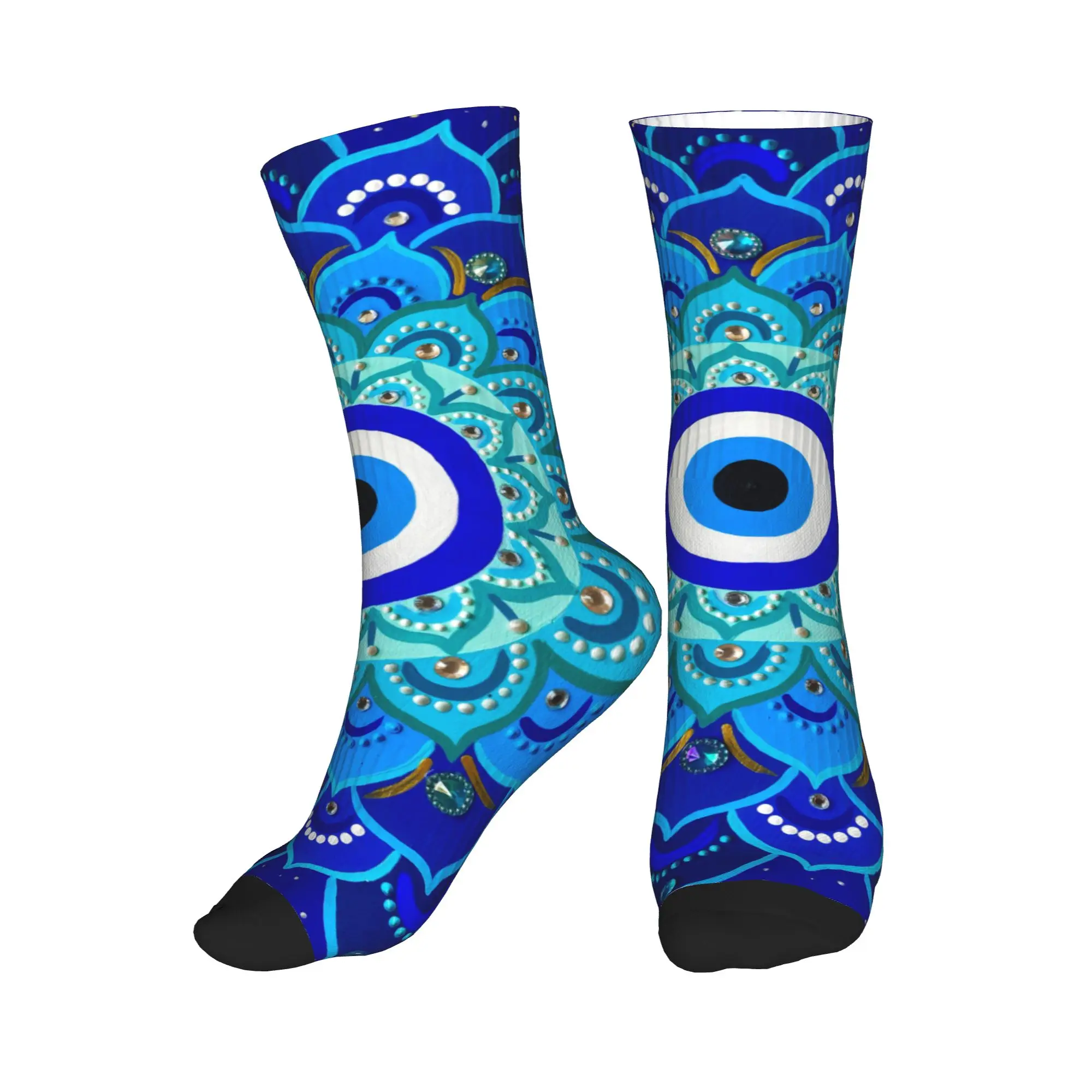 

Fashion Mens Mandala Evil Eye Dress Socks Unisex Comfortable Warm 3D Printed Crew Socks