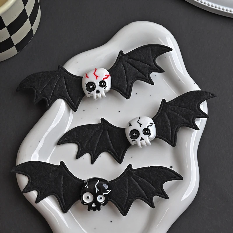 Gothic Skeleton Devil Wings Hair Clips For Women Girls Fashion Dark Style Side Clip Halloween Party Hair Accessories Gifts