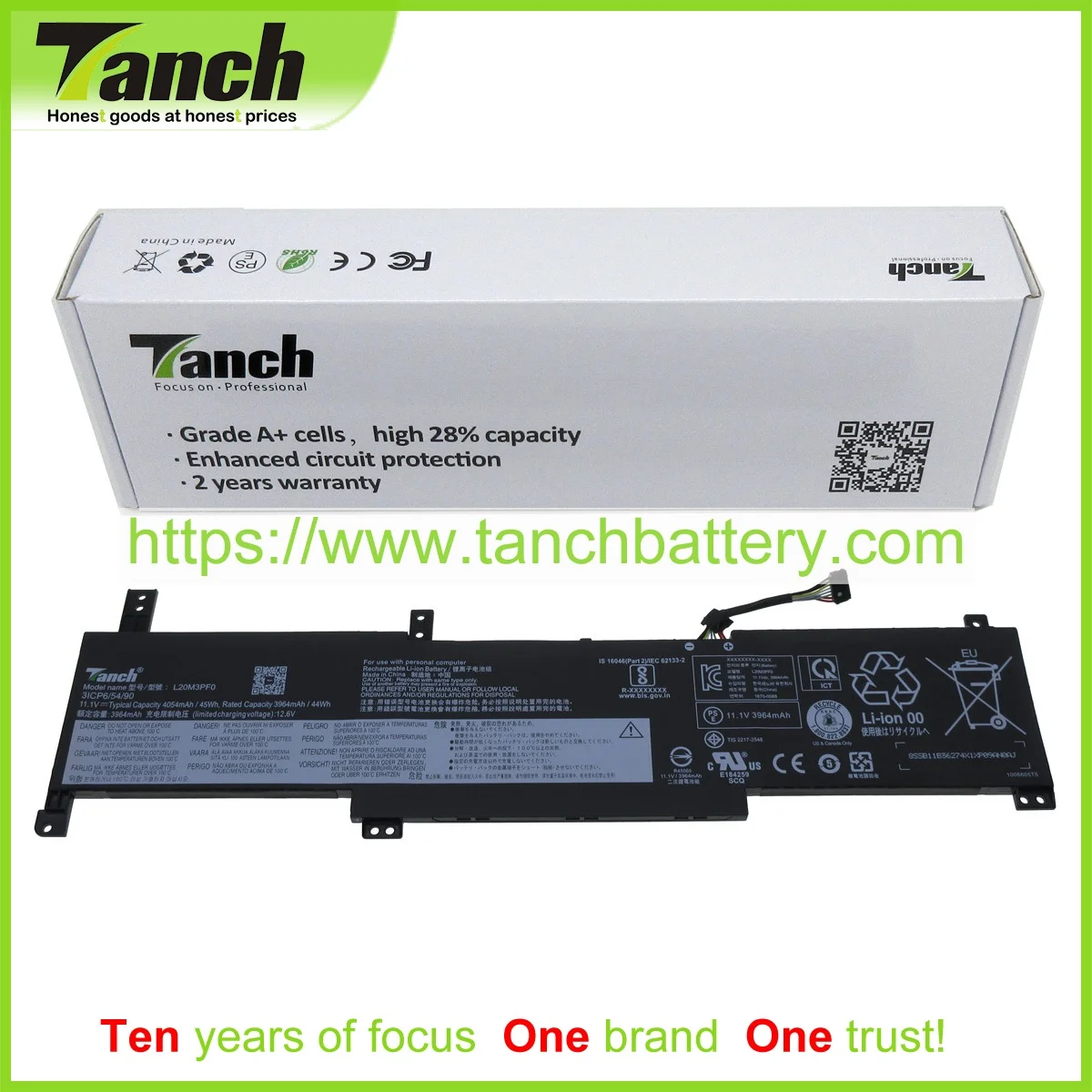 

Tanch Laptop Batteries for LENOVO L20C3PF0 L20M3PF0 V17 G2 IdeaPad 3-15ALC6 3 14ITL6 82H7003UVN 3-15ITL6(82H8) 11.1V Cell