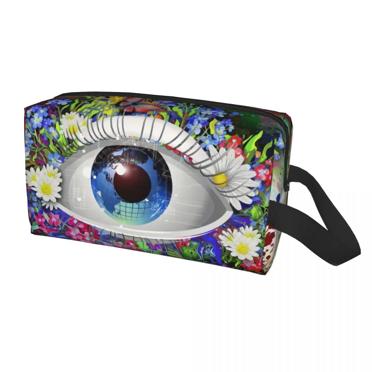 Custom Evil Eye Makeup Bag para Mulheres, Travel Cosmetic Organizer, Cute All Seeing Eye Art Storage Toiletry Bags