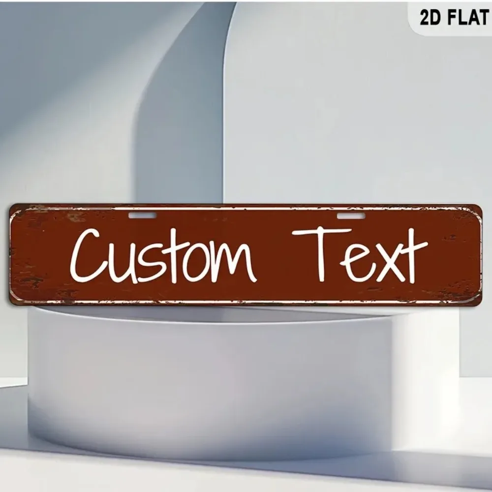[CIFbuy][2D Flat] Personalized Brown Vintage Metal Sign,Custom Handwritten Text Home Wall Decor (Only For Decoration)