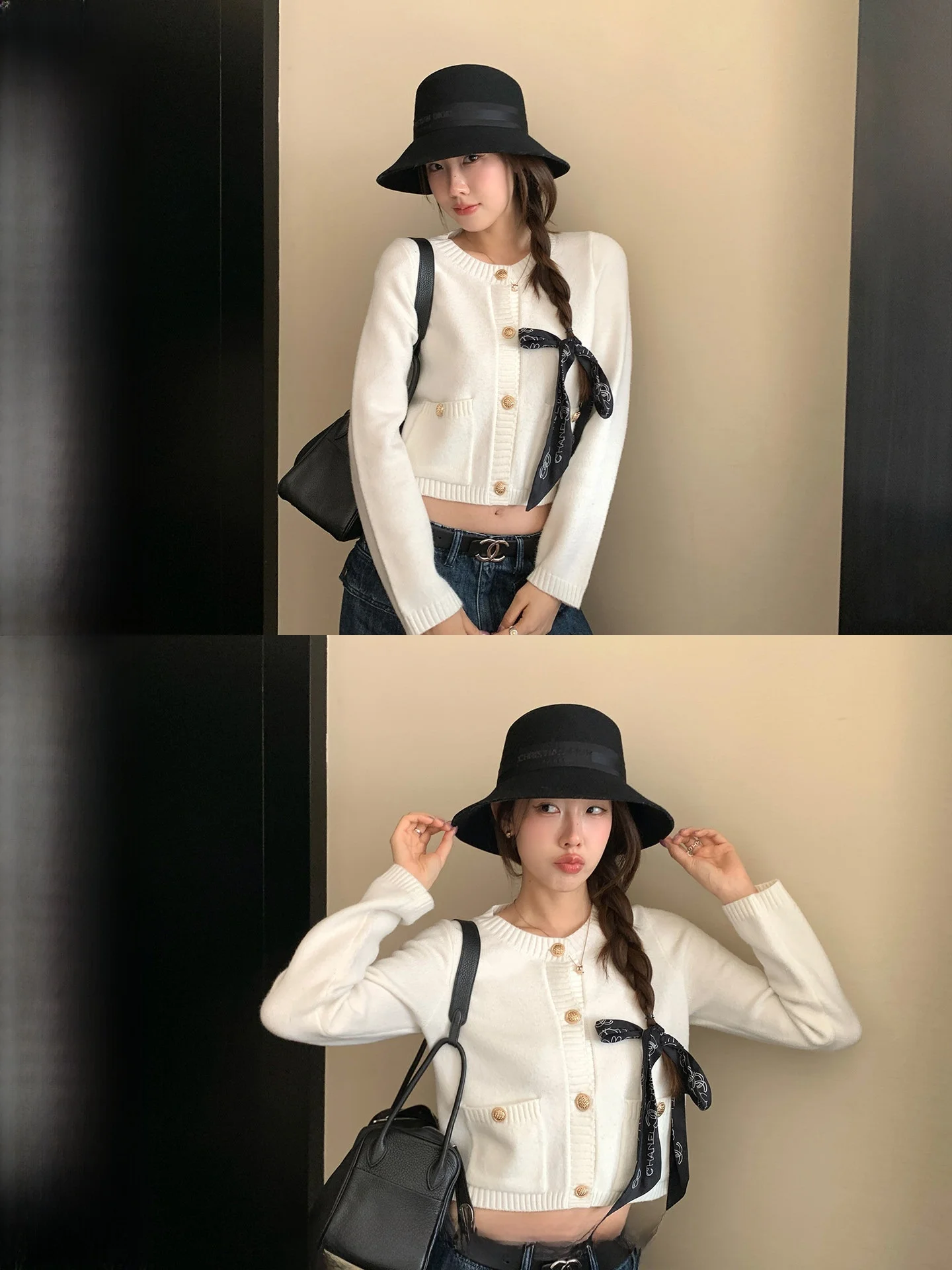 

Soft Skin-Friendly Knitted Cardigan round Neck Double Pocket Casual Style Women's Short Outerwear Comfortable Breathable Moda...