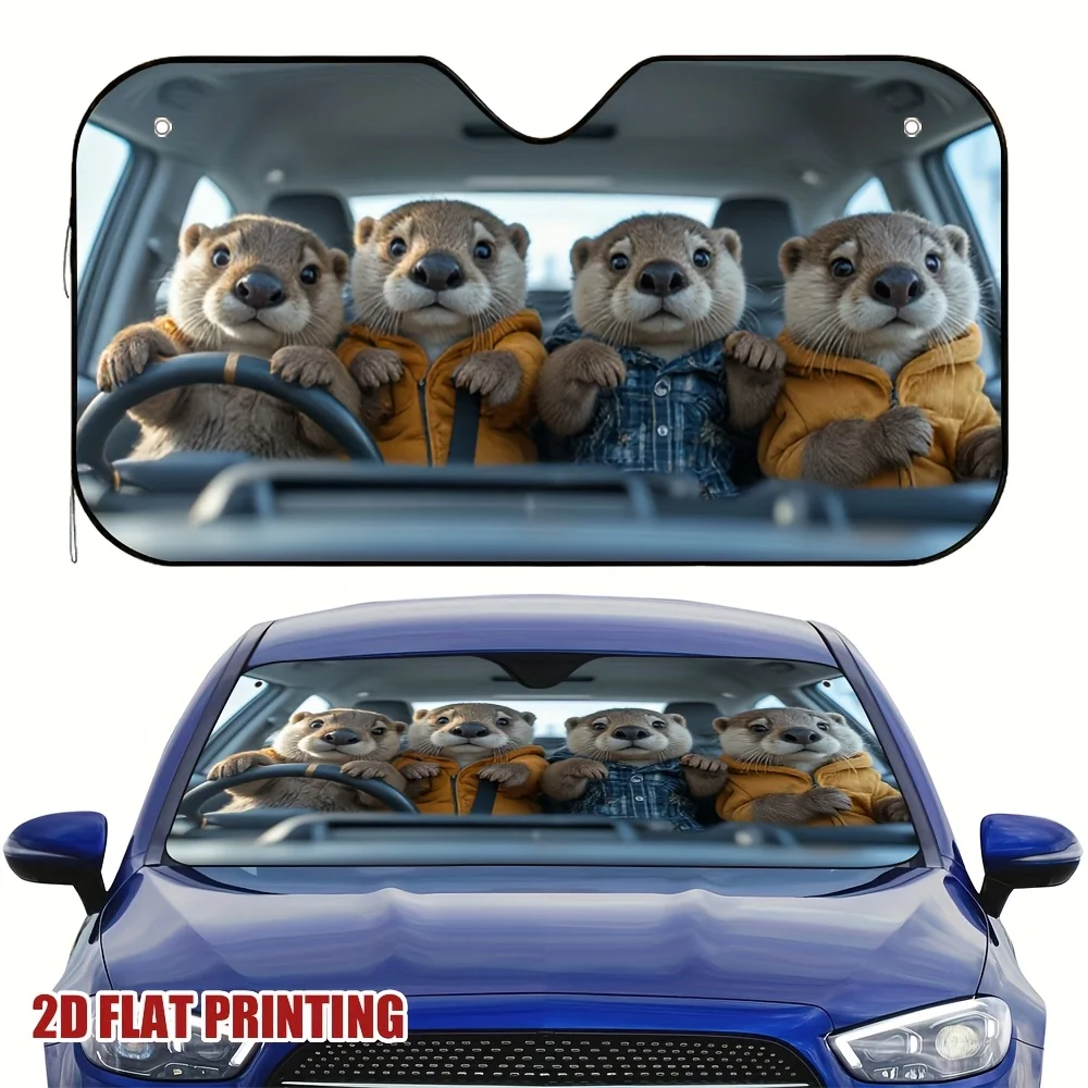 

One Piece Of Otter Family Sunshade For Cars, Ideal For Every Driver, Simple And Fast To Set Up.