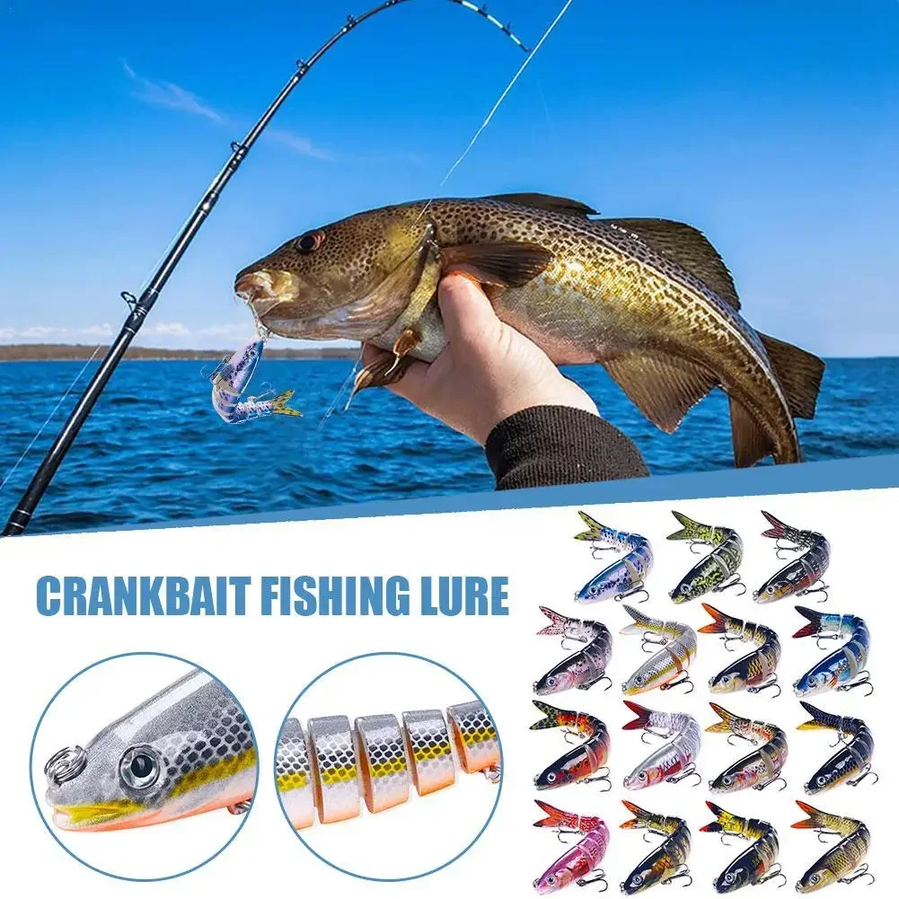 Aorace Fishing wobbler Lifelike 6/7 Segment Swimbait Crankbait Hard Bait Slow 10cm 17g 15g Isca Artificial Lures Fishing Tackle