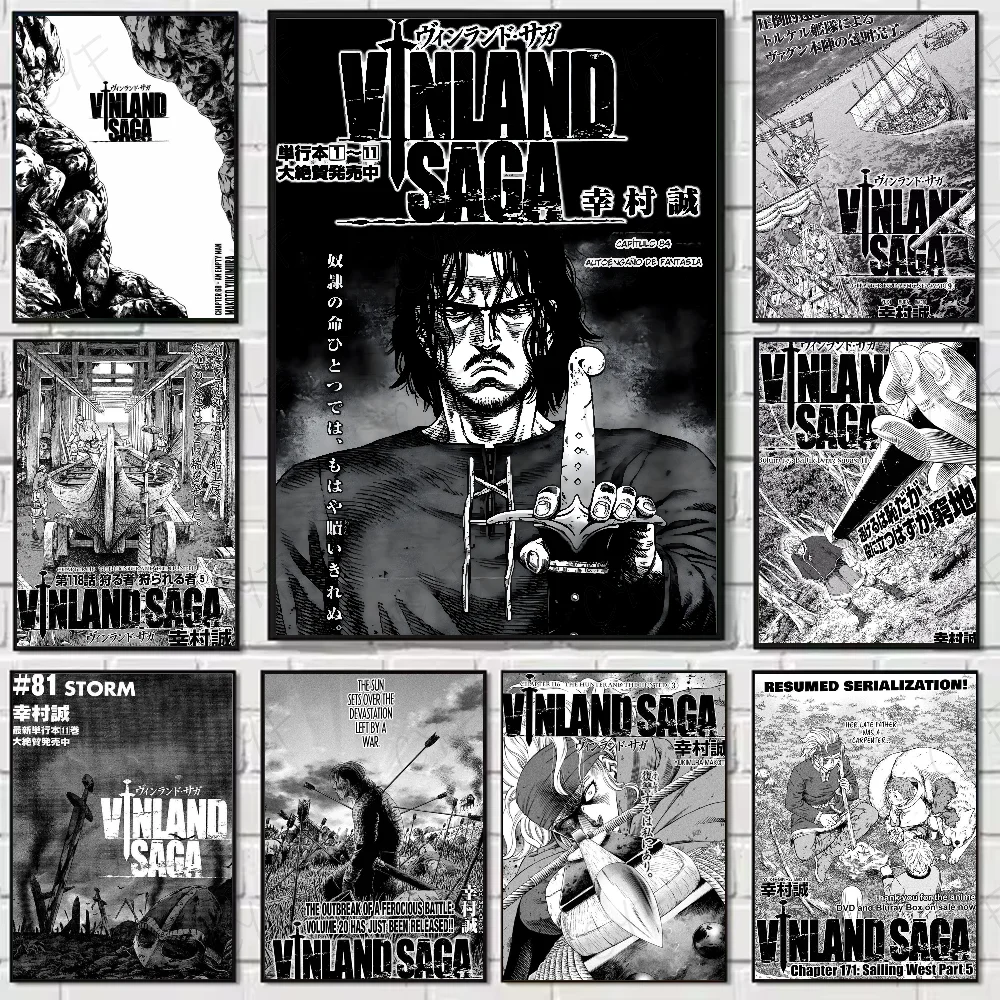 ملصق V-Vinland Saga Anime Manga عالي الجودة لوحة فنية جدارية للمنزل والمكتب وغرفة النوم وغرفة المعيشة وبار المدخل فكرة هدية مثالية