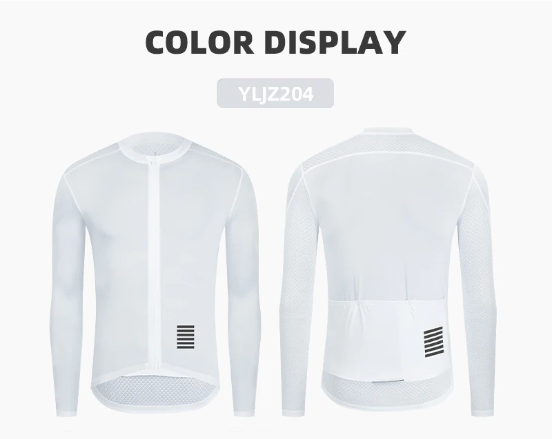 YKYWBIKE Langarm Dünne Radfahren Jersey Männer Klassische Einfarbig Pro Rennrad Rennen Tops Atmungsaktive Fahrrad Shirt Männliche Jersey – Detail 11
