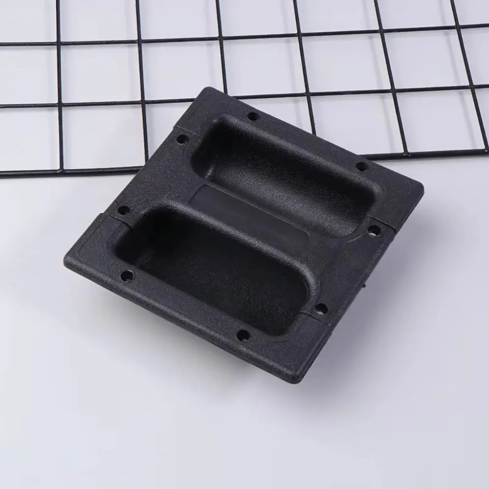 4Pcs 148x140mm Recessed Speaker Handle PP Plastic 5mm Mounting Screw Hole Guitar Amp Handle 105x114.5mm Panel Cut Out Black