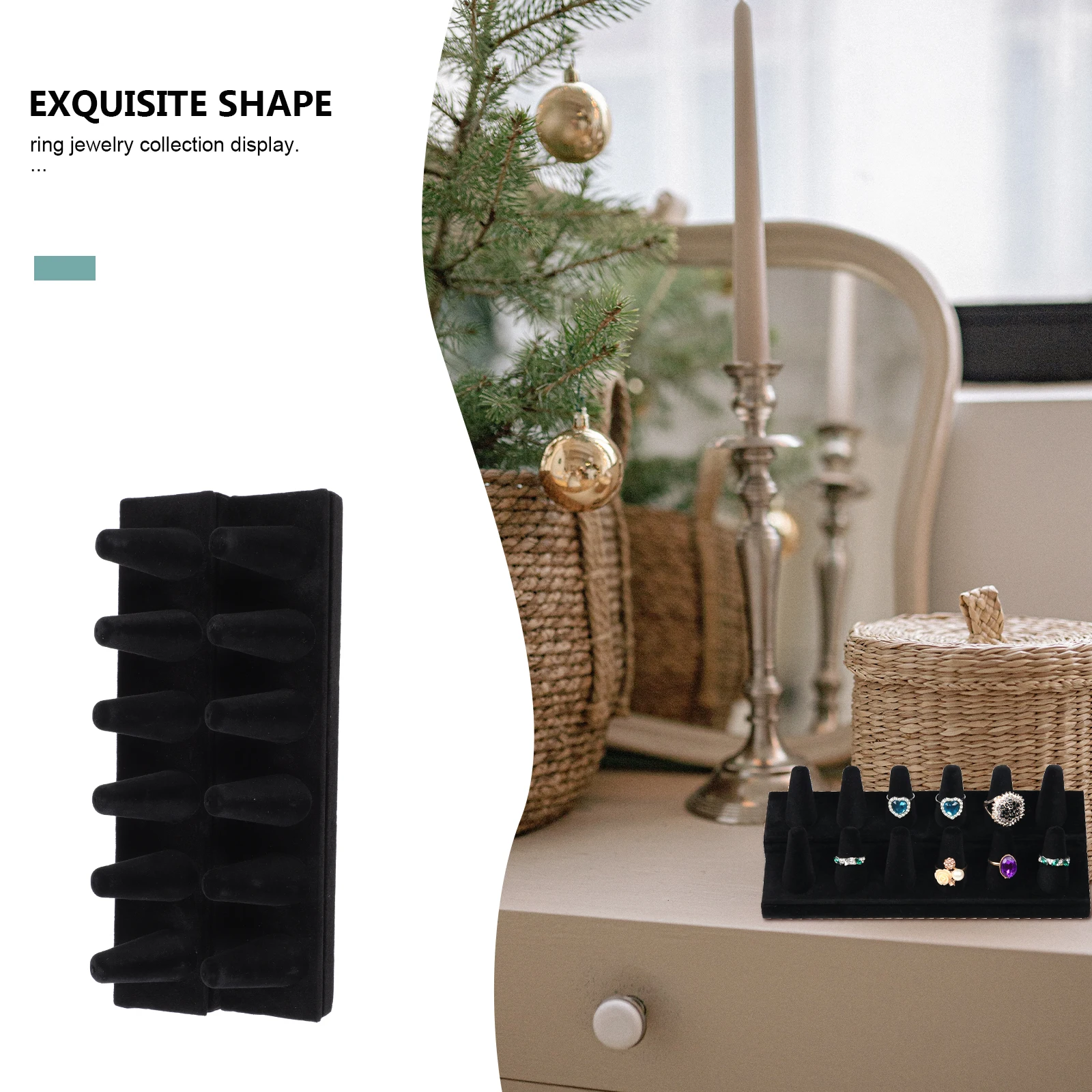 

1Pcs Rings Organizer Jewelry Display Stand Double-Layer Holder Ring Storage Rack for Home Retail Use Finger Ring Stand