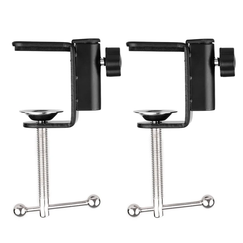 2pcs Sturdy Adjustable Positioning Screw Desk Mounting Clamp Table Clamp Arm Clamp Microphone Stand Clamp C-Shaped Clamp Desk