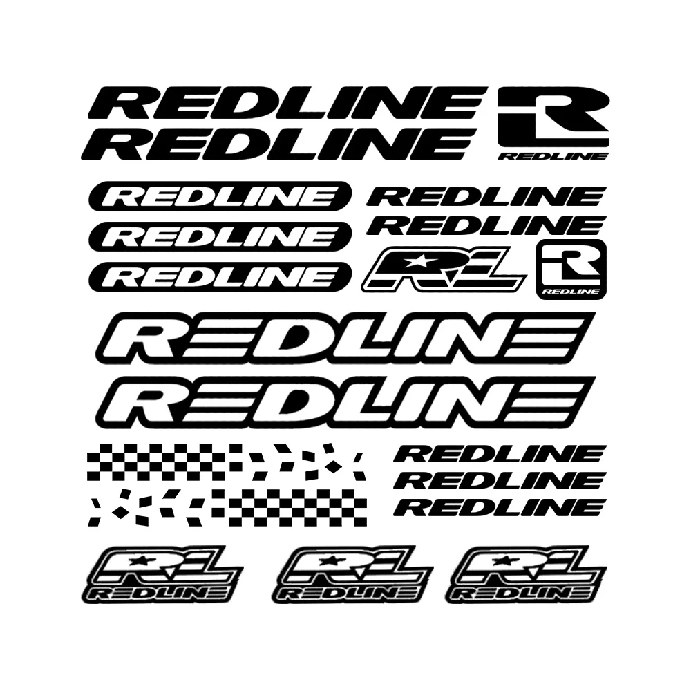 

1 Set Redline Racing Style Waterproof Stickers Multi-color Checkered Flag Vinyl Decals For Bike Motorcycle Car Helmet Decor