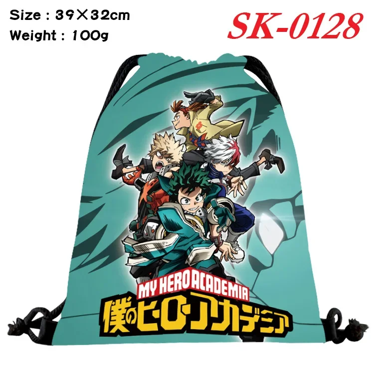 Anime Drawstring Bag My Hero Academia Duke Izuku Bakugou Shouto Cartoon Sport Backpack Boys Girls Portable Storage Shopping Bag