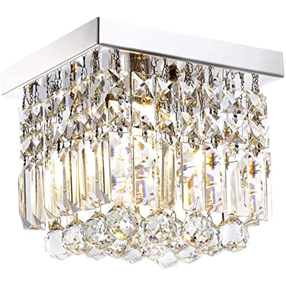 Imagem -06 - Corredor Cristal Lustre Light w8 Mini Praça Moderna Flush Mount Luminária de Teto para Cloconjunto Foyer w8