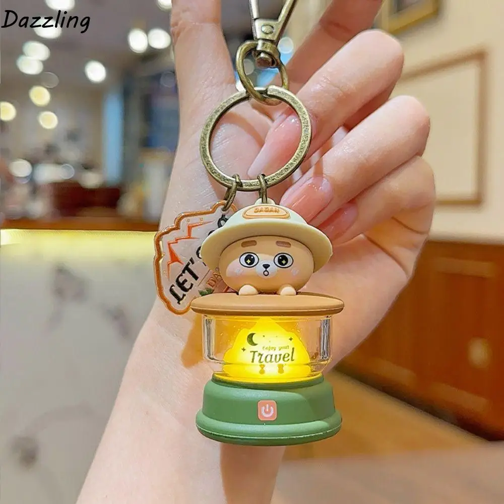 

Fashion Cartoon Bear Key Chain Doll Cute Night Light Keychain Acrylic Animal Pendant Bag Gift