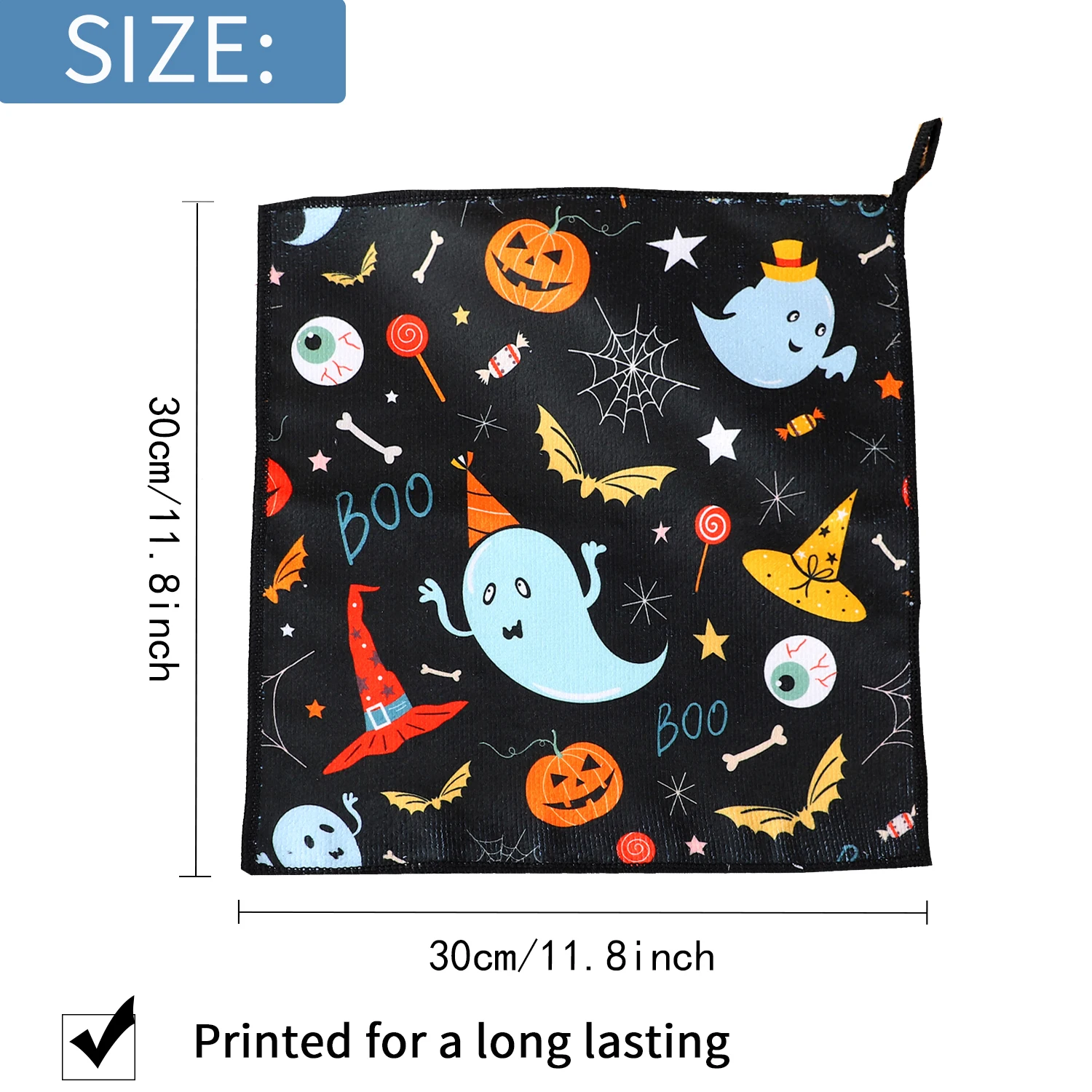 Super Soft Polyester Halloween Kitchen Towels for Hand Dish Drying Pumpkin Motifs Machine Washable, Multi Towels for Home Decor