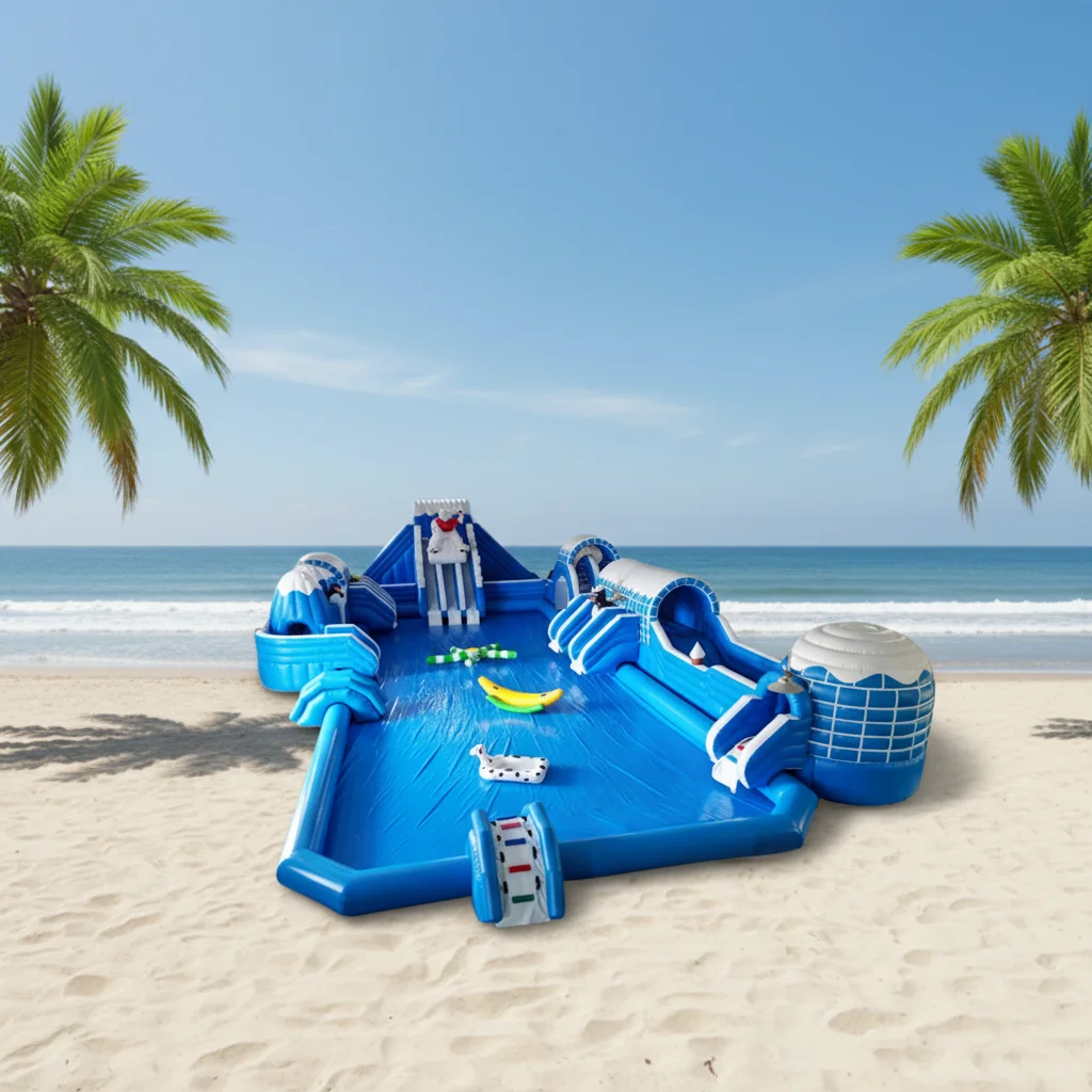 Heavy Duty Pvc Commercial Island Inflatable Floating Aqua Park Huge Inflatable Pool Water Park