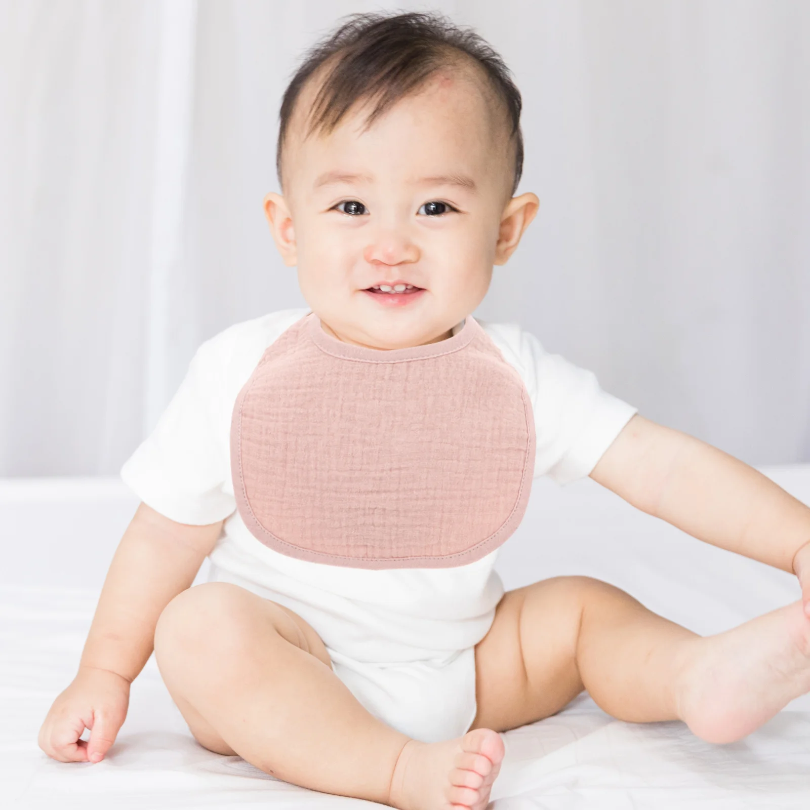 5개입 아기 면 턱받이 부드러운 재사용 가능한 이유식 턱받이 유아 침 흘림 방지 턱받이 유아 이갈이 타월 턱받이