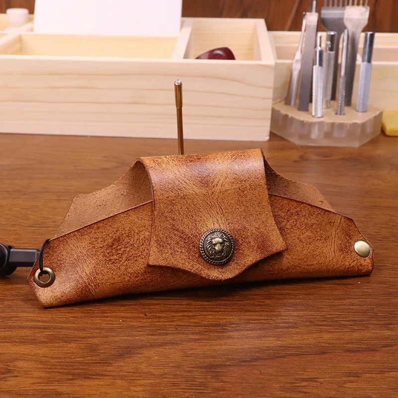 Genuine Leather Eye Glasses Bag for Eyeglass Top Quality Handmade Vintage Glasses Case with Neck Strap Sunglasses Protector Case