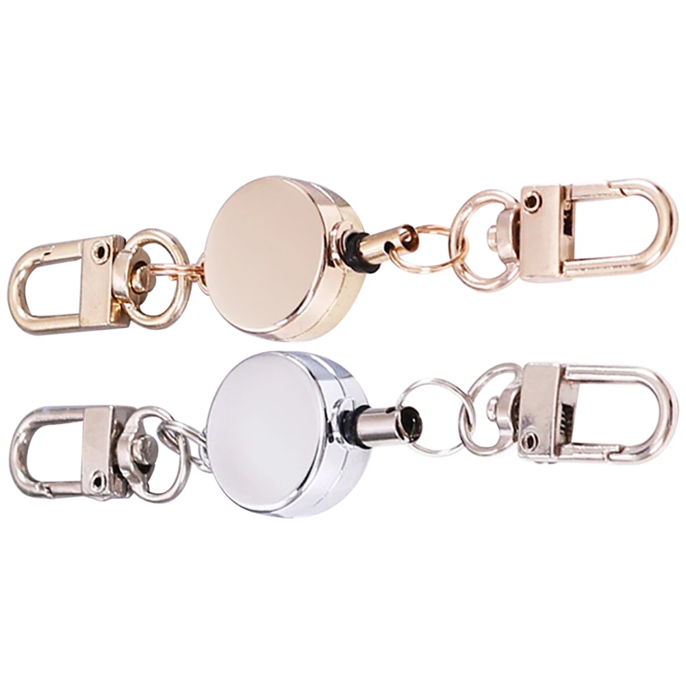 

2pcs Retractable Keychain High Elastic Key Retractable Holder Flexible Key Chain Badge Holder Keychain Portable Id Lanyard Small