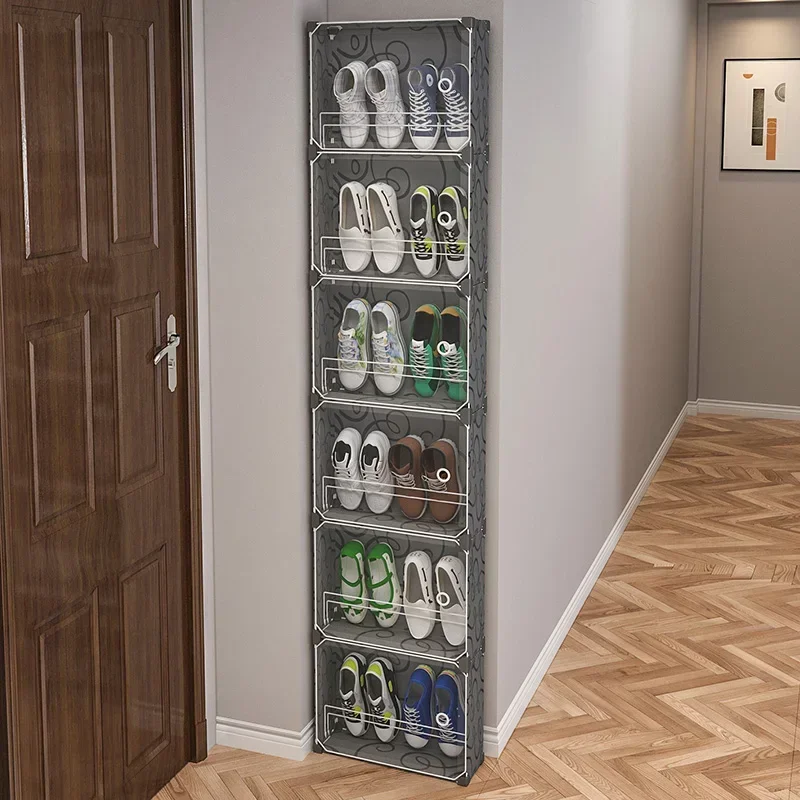 

Small Simple Shoe Cabinet Door Dormitory Mini Dustproof Narrow Shoes Storage Ultra Thin Shoe Cabinet Zapatera Furniture