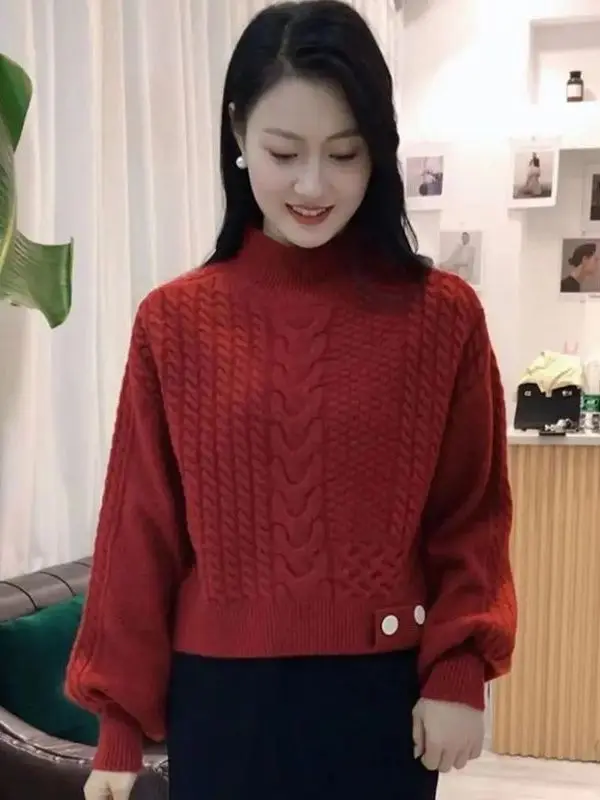 

Женский вязаный свитер, пальто, повседневное Thiened Twisted, осень-весна, новинка, корейская версия, универсальная база для отдыха irt