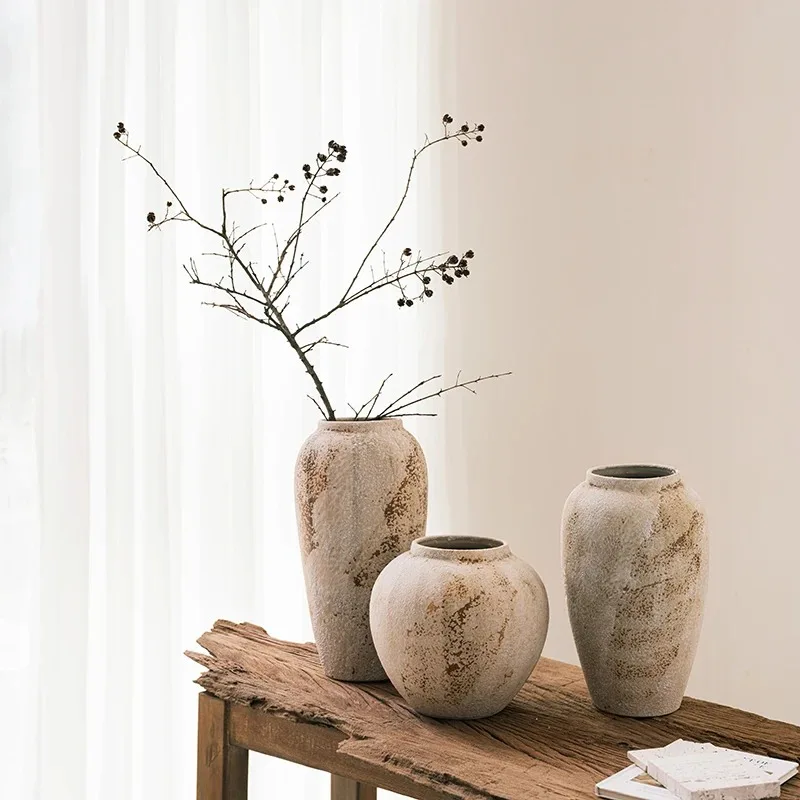 Vase Ornaments Living Room Flower Arrangement Ceramic Large Diameter Ceramic Flowerpot Hydroponic Flower Arrangement Ornaments
