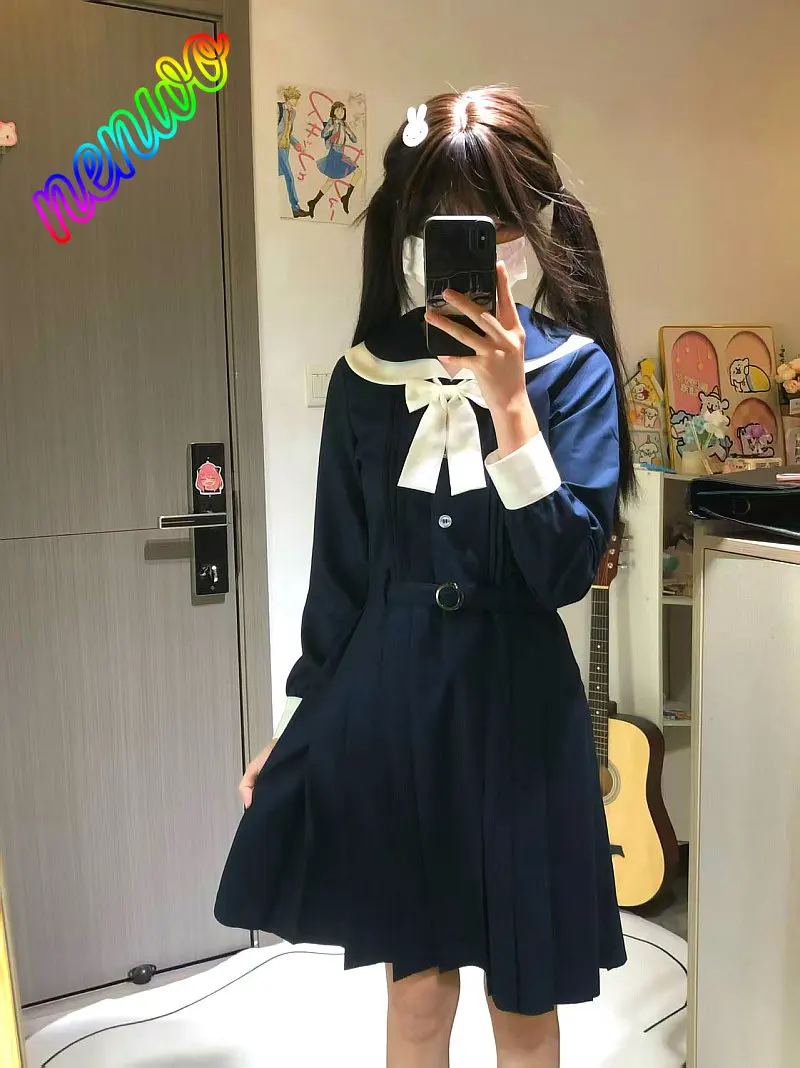 

Новое женское платье в стиле преппи: осенне-зимнее, корейское, шикарное, с бантом, мини, повседневное, в полоску, Y2K, пэчворк, одежда 2026