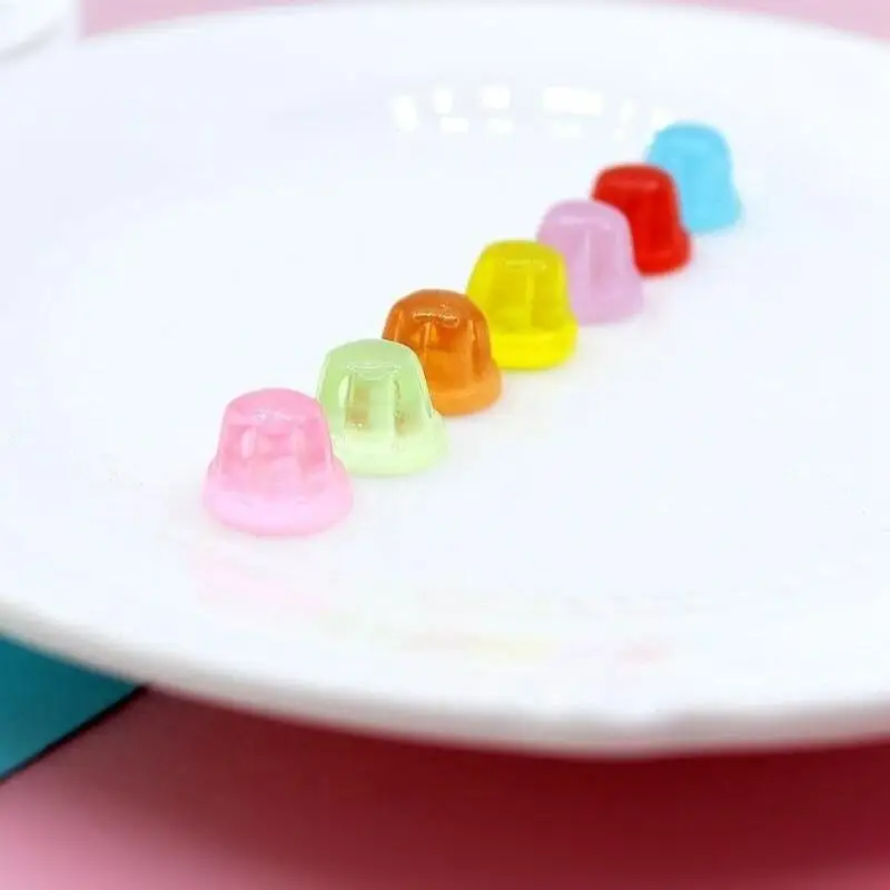 10pcs Resin Pudding Kawaii Fake Food Miniature Craft Material Scrapbooking Figurine Cabochon Accessories Flatback Embellishments