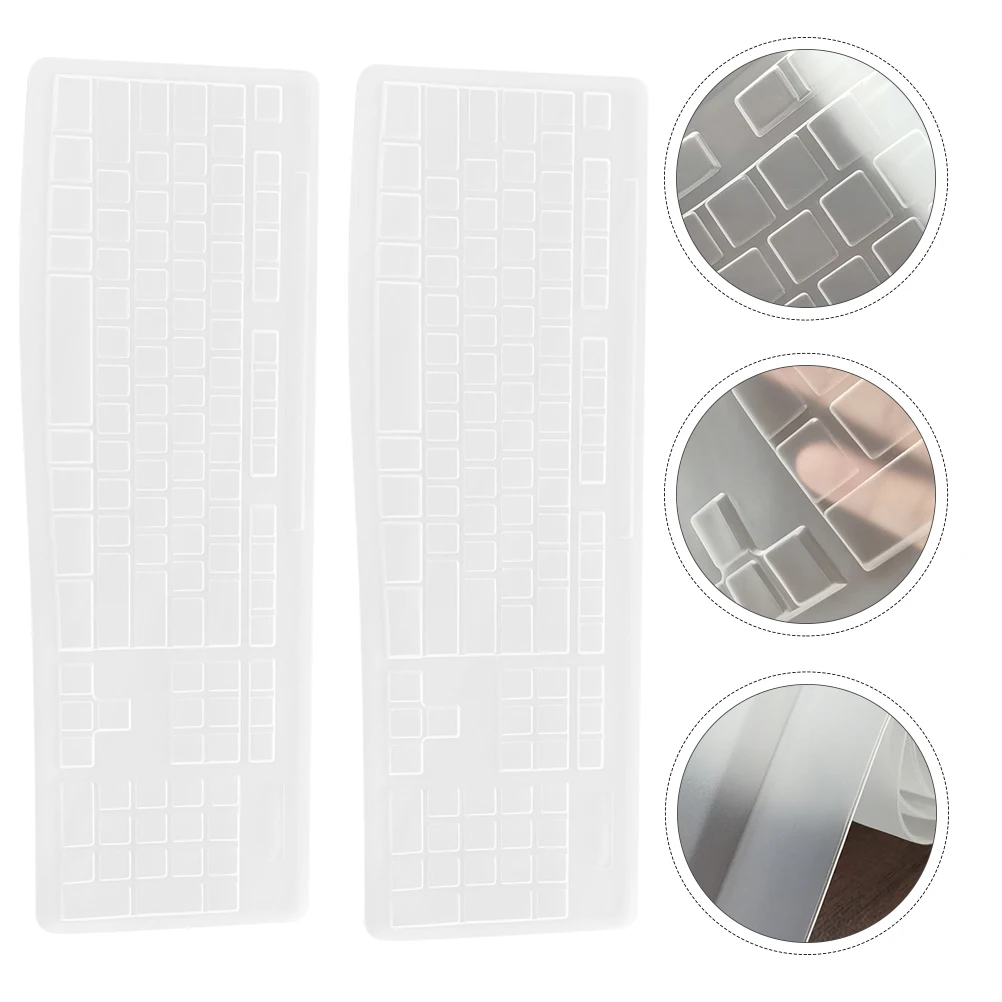 

2 Pcs Dustproof Keyboard Cover Protector Cute Car Water White Silica Gel Membrane